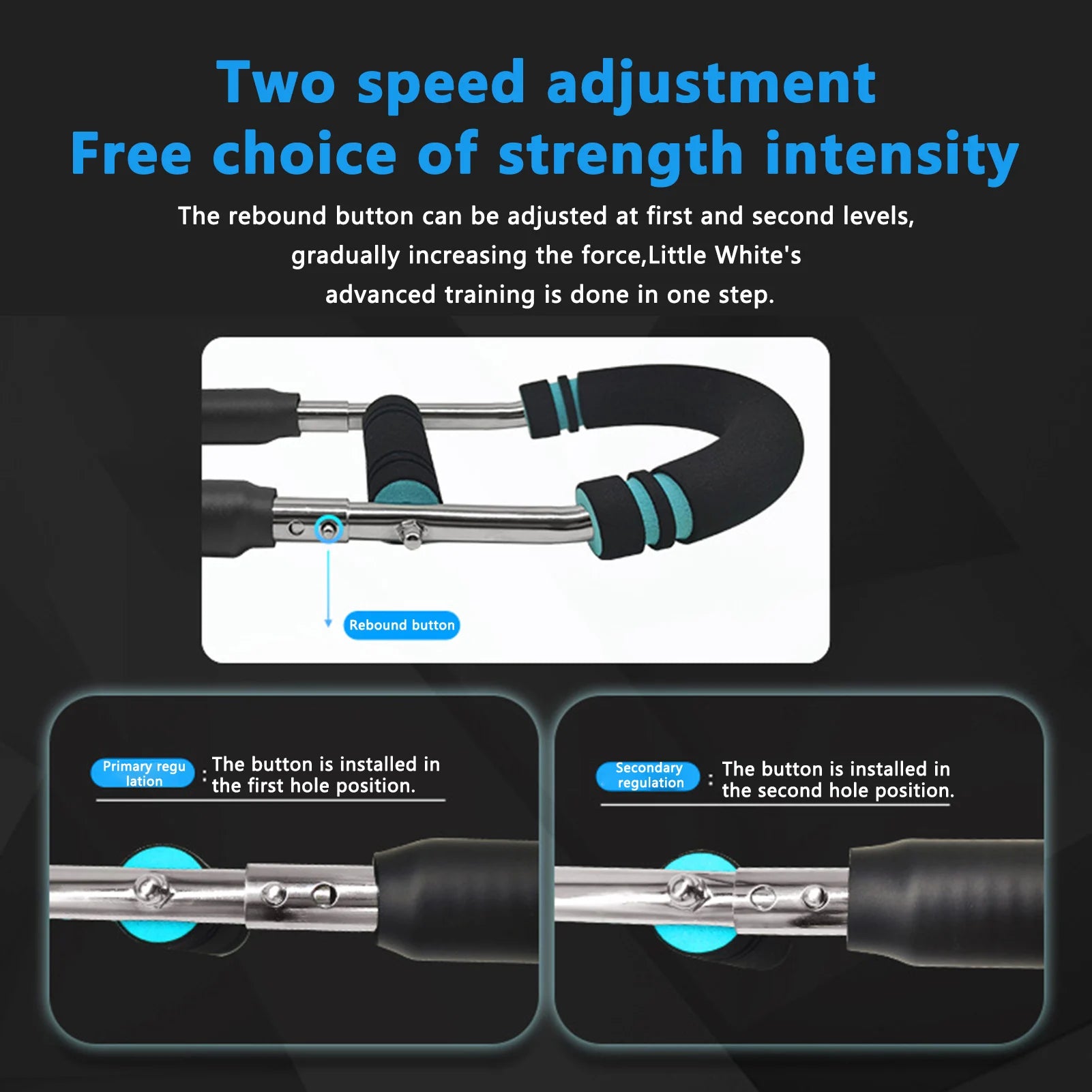 Adjustable U Type Arm Strength Trainer for Men Women Home Gym Chest Workout Portable Wrist Exerciser with Foam Grip 68x18cm