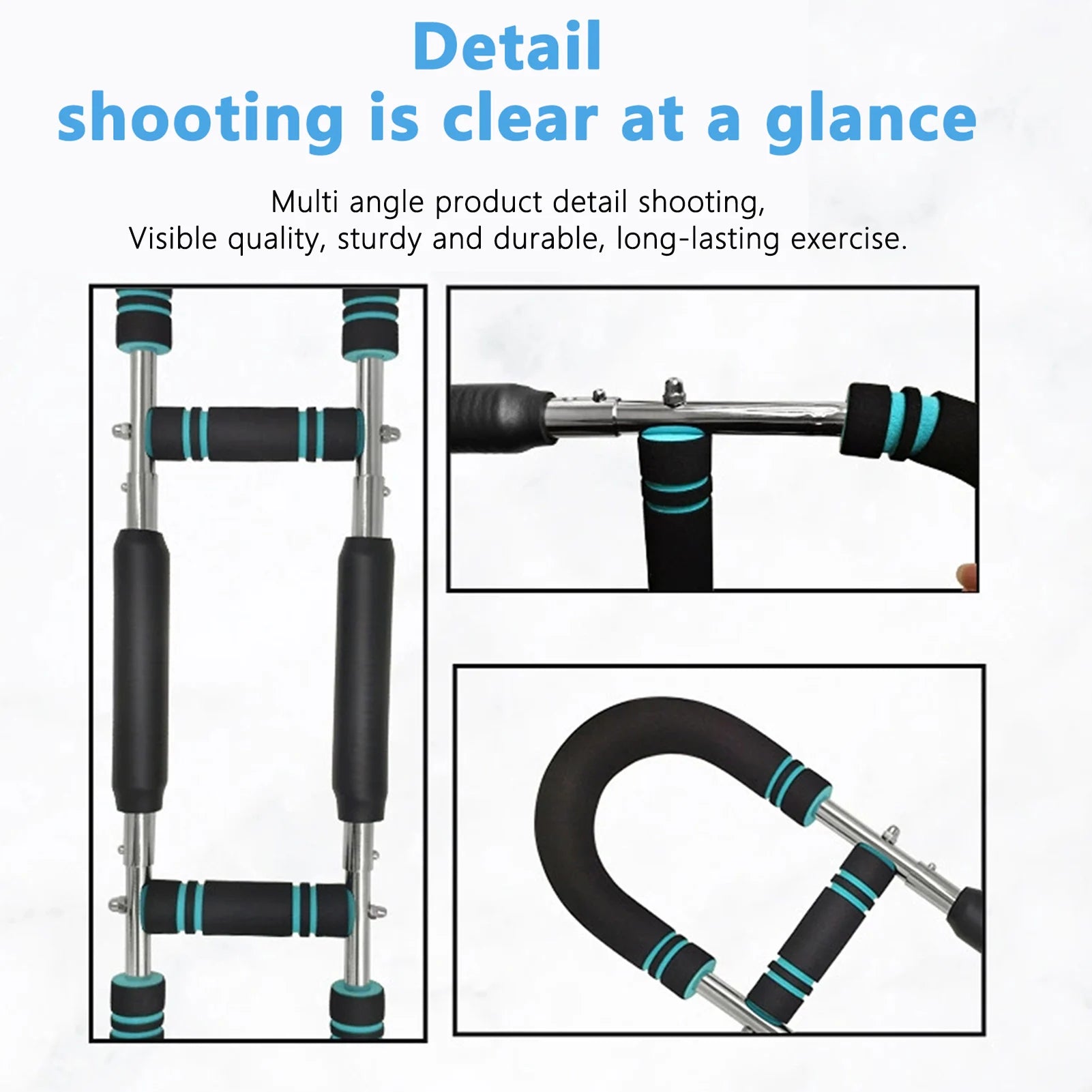 Adjustable U Type Arm Strength Trainer for Men Women Home Gym Chest Workout Portable Wrist Exerciser with Foam Grip 68x18cm